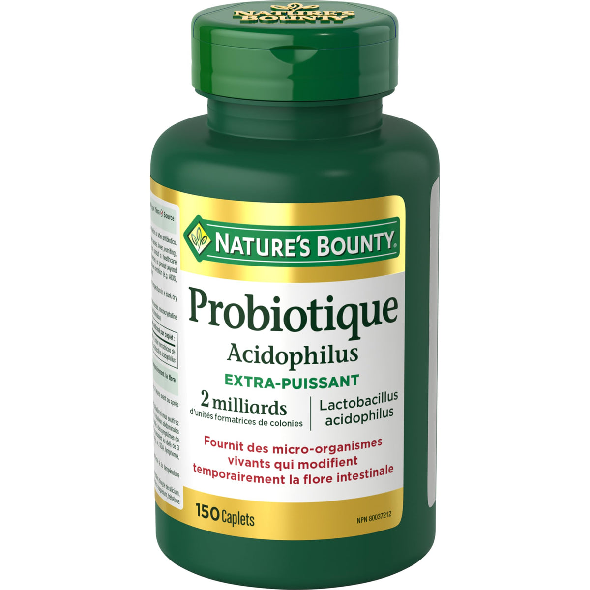 Nature's Bounty Probiotique Acidophilus 150 comprimés, vue de côté