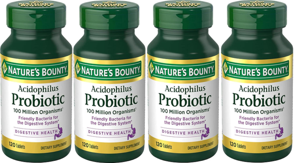 Nature's Bounty Probiotiques Acidophilus 120 comprimés, vue de face
