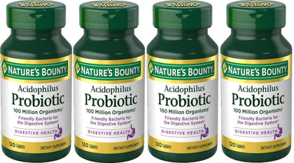 Nature's Bounty Probiotiques Acidophilus 120 comprimés, vue de face