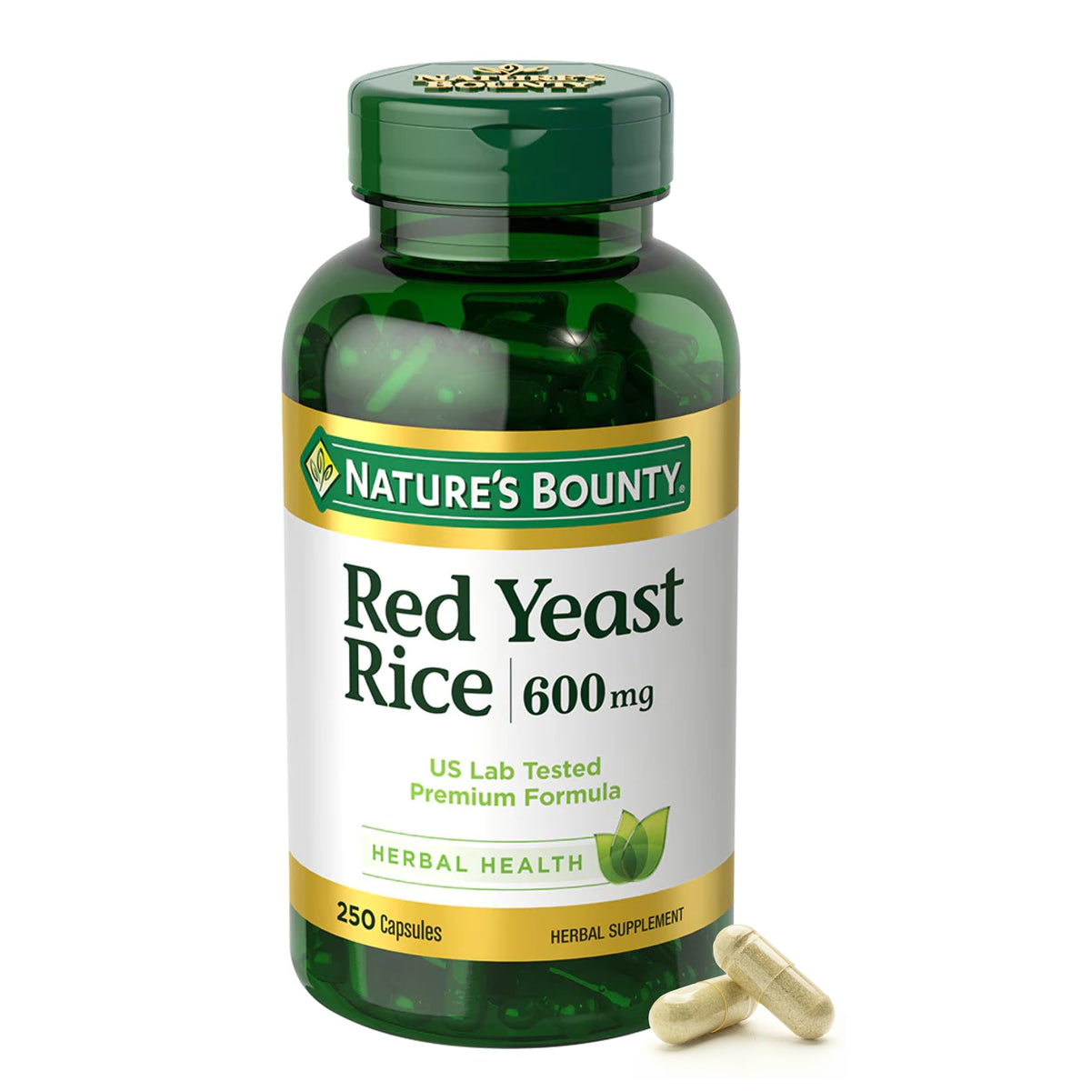 Nature's Bounty Riz de Levure Rouge 600mg capsules front view