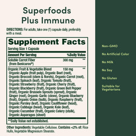 Nature's Bounty Superfoods Plus daily wellness, capsules sur une table en bois