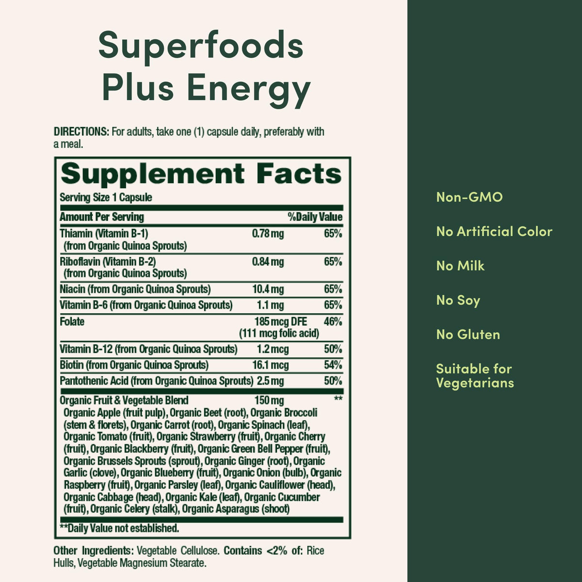 Nature's Bounty Superfoods Plus Energy 30 Capsules en main