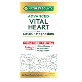 Nature's Bounty Vital Heart 60 gélules molles vue de face