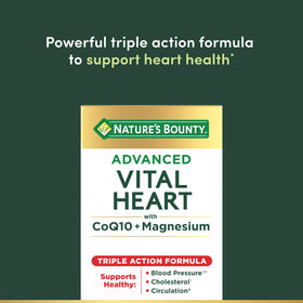Nature's Bounty Vital Heart gélules molles sur une surface blanche