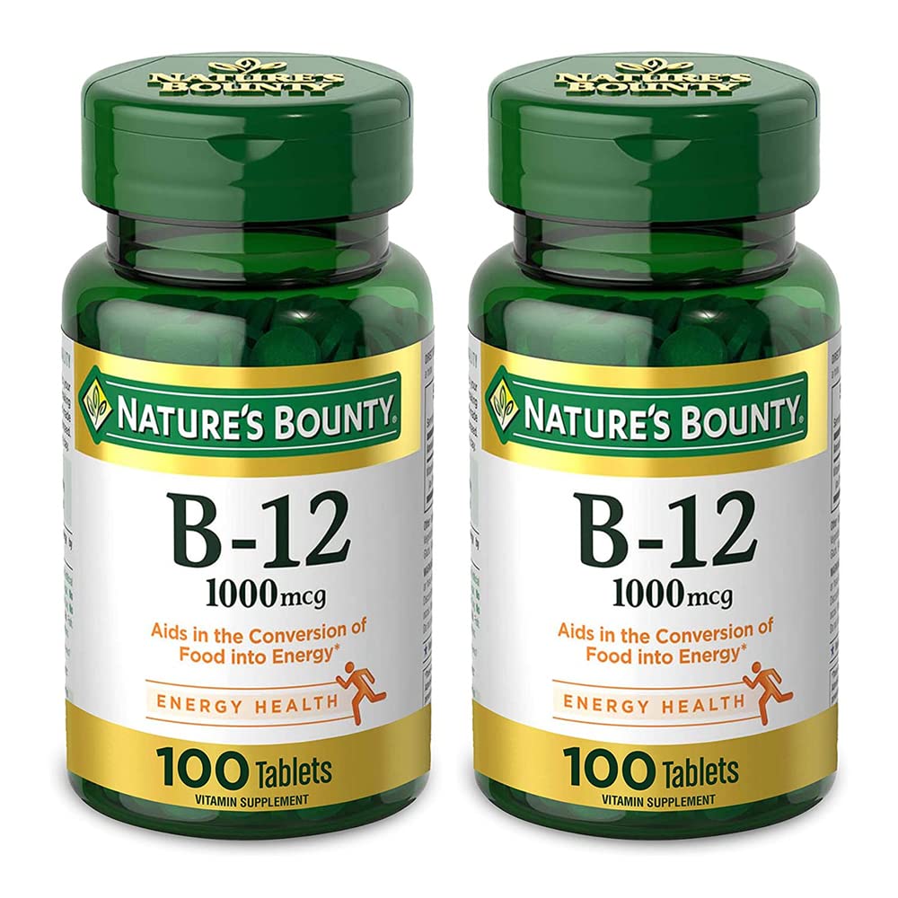 Nature's Bounty Vitamine B12 1000mcg comprimés vue de face