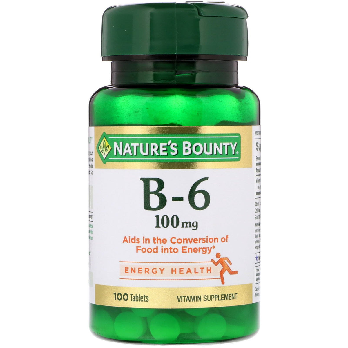 Nature's Bounty Vitamine B6 100 mg comprimés, bouteille de 100