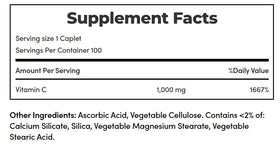 Nature's Bounty Vitamine C 1000 mg comprimés sur fond blanc
