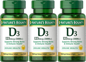 Nature's Bounty Vitamine D3 125 mcg 5000 IU gélules molles vue avant