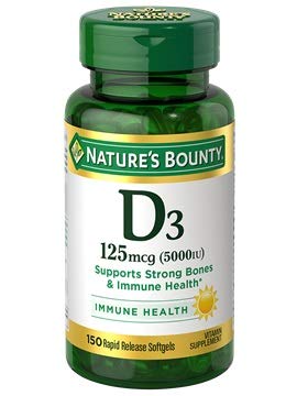 Nature's Bounty Vitamine D3 125 mcg gélules molles ouvertes