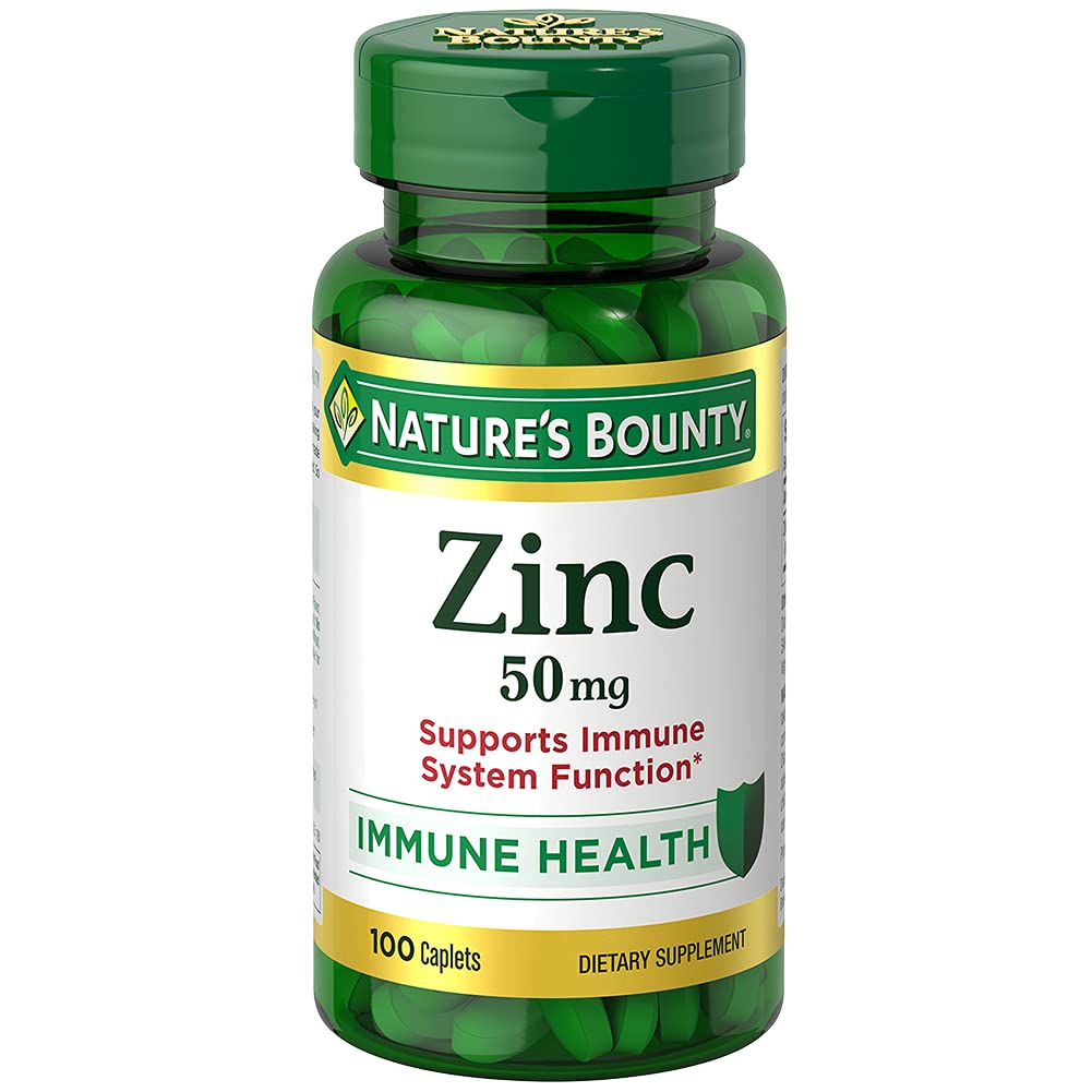 Nature's Bounty Zinc 50 mg comprimés 100 unités vue de face