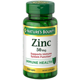 Nature's Bounty Zinc 50 mg comprimés 100 unités vue de face