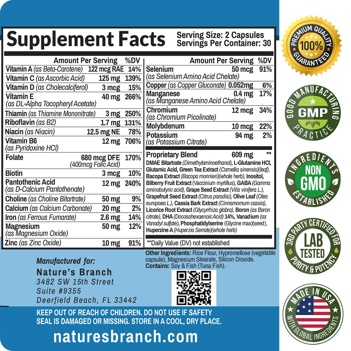 NATURE'S BRANCH Complément Alimentaire 40 en 1 emballage
