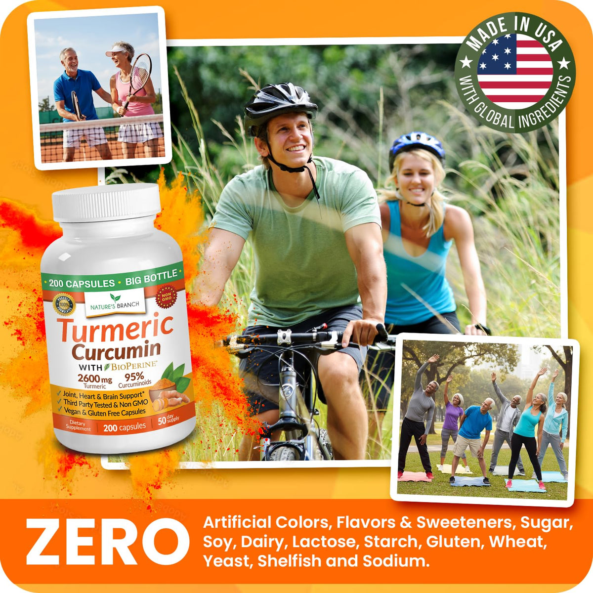 NATURE'S BRANCH Complément Curcuma 2600mg, en contexte de bien-être