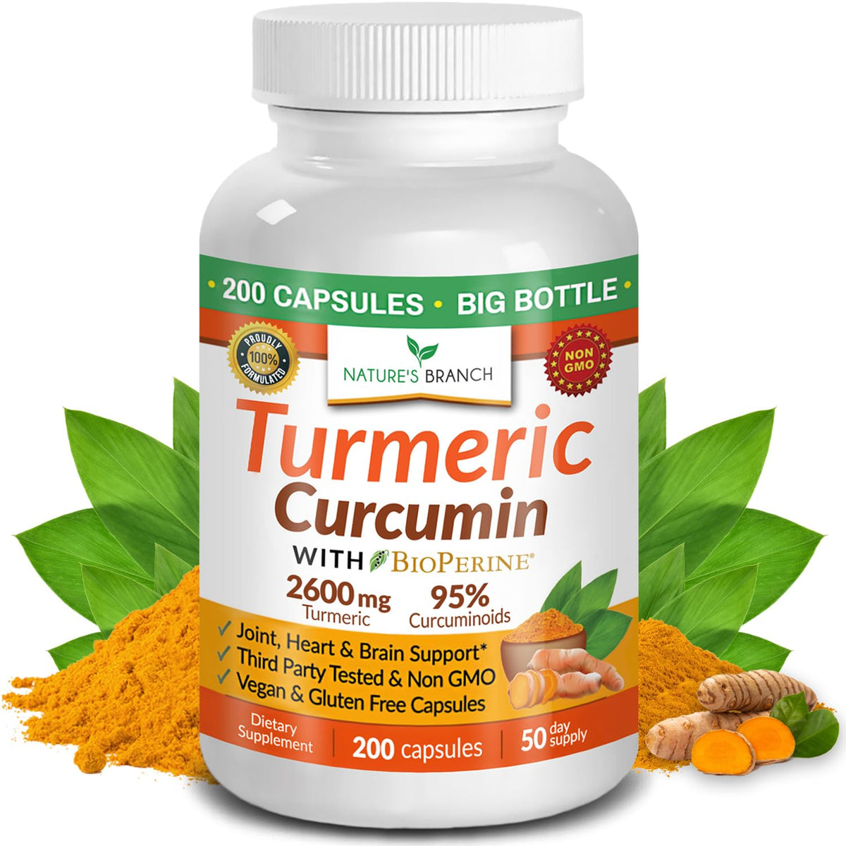 NATURE'S BRANCH Complément Curcuma 2600mg, vue de face