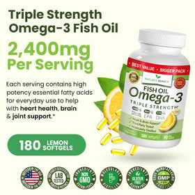 NATURE'S BRANCH Huile de Poisson Omega 3 à l'intérieur du flacon
