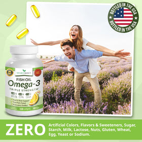 NATURE'S BRANCH Huile de poisson Omega 3 Triple Force vue de côté