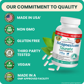 NATURE'S BRANCH Magnésium Taurate 400mg capsules sur un comptoir