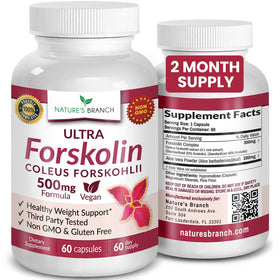NATURE'S BRANCH Ultra Forskolin 500mg capsules front view