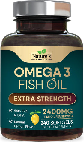 Nature's Choice Omega 3 Huile de Poisson 2400mg gélules avant