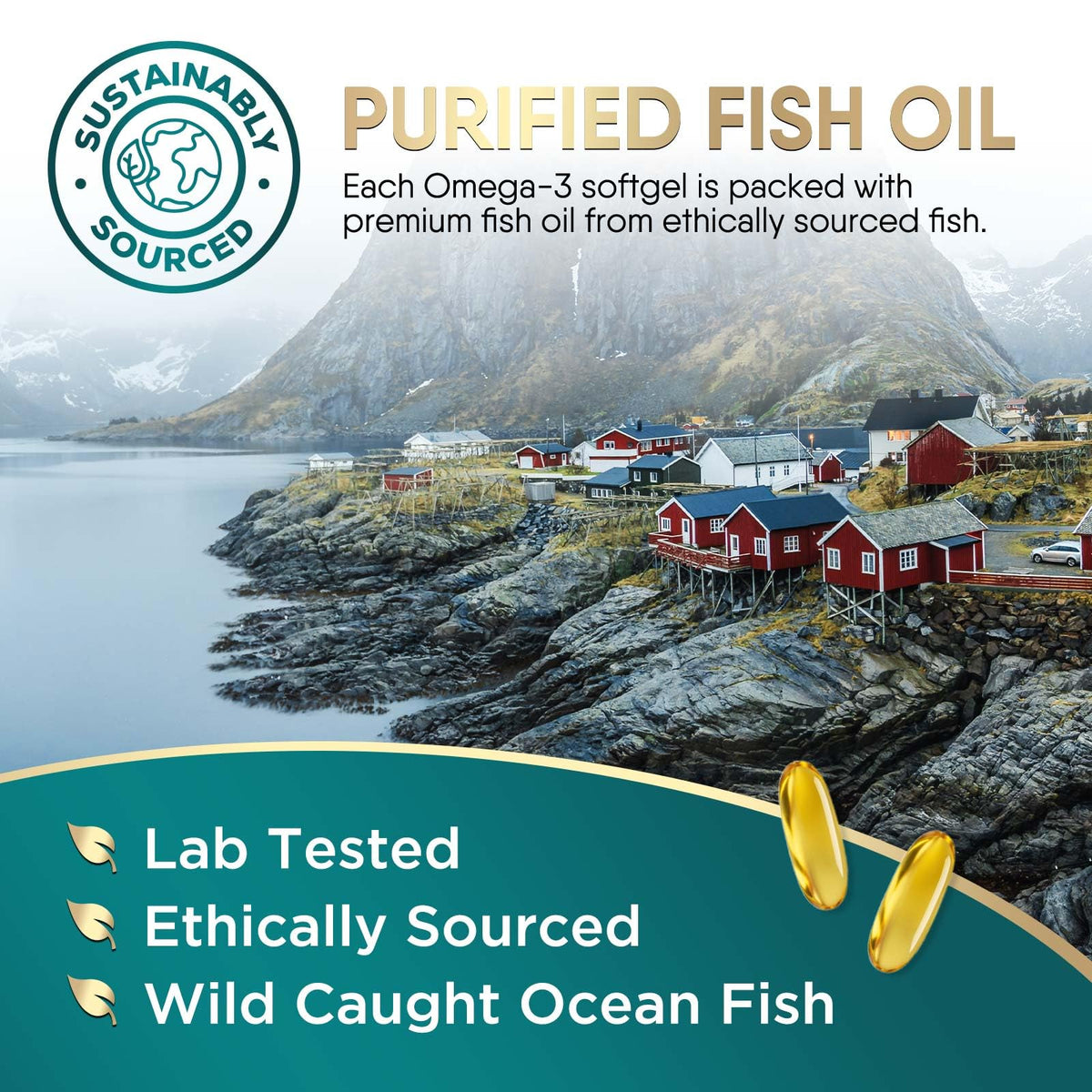 Nature's Choice Omega 3 Huile de Poisson bouteille ouverte