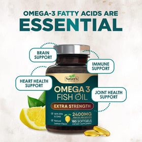 Nature's Choice Omega 3 Huile de Poisson gélules dans une main