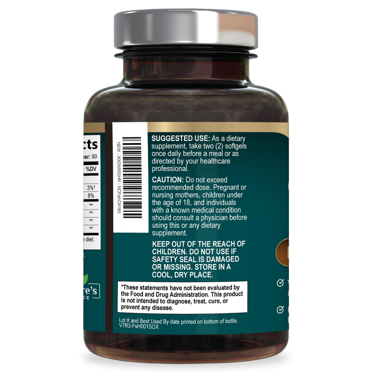 Nature's Choice Omega 3 Huile de Poisson gélules sur une table