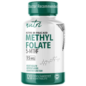 Nature's Fusions 5-MTHF L-Méthylfolate 15mg bouteille vue de face