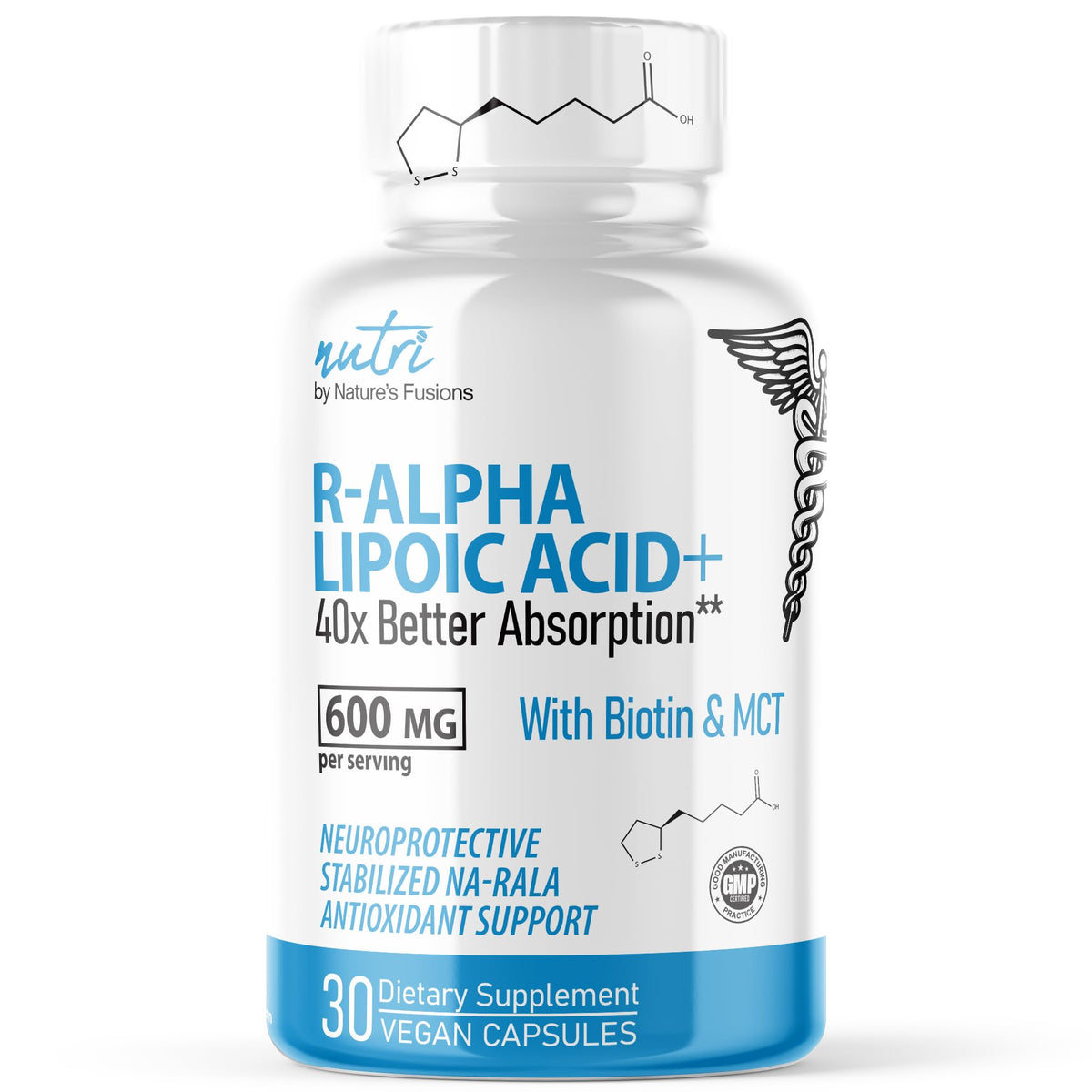 Nature's Fusions Acide Alpha-Lipoïque 600mg 30 capsules vue avant