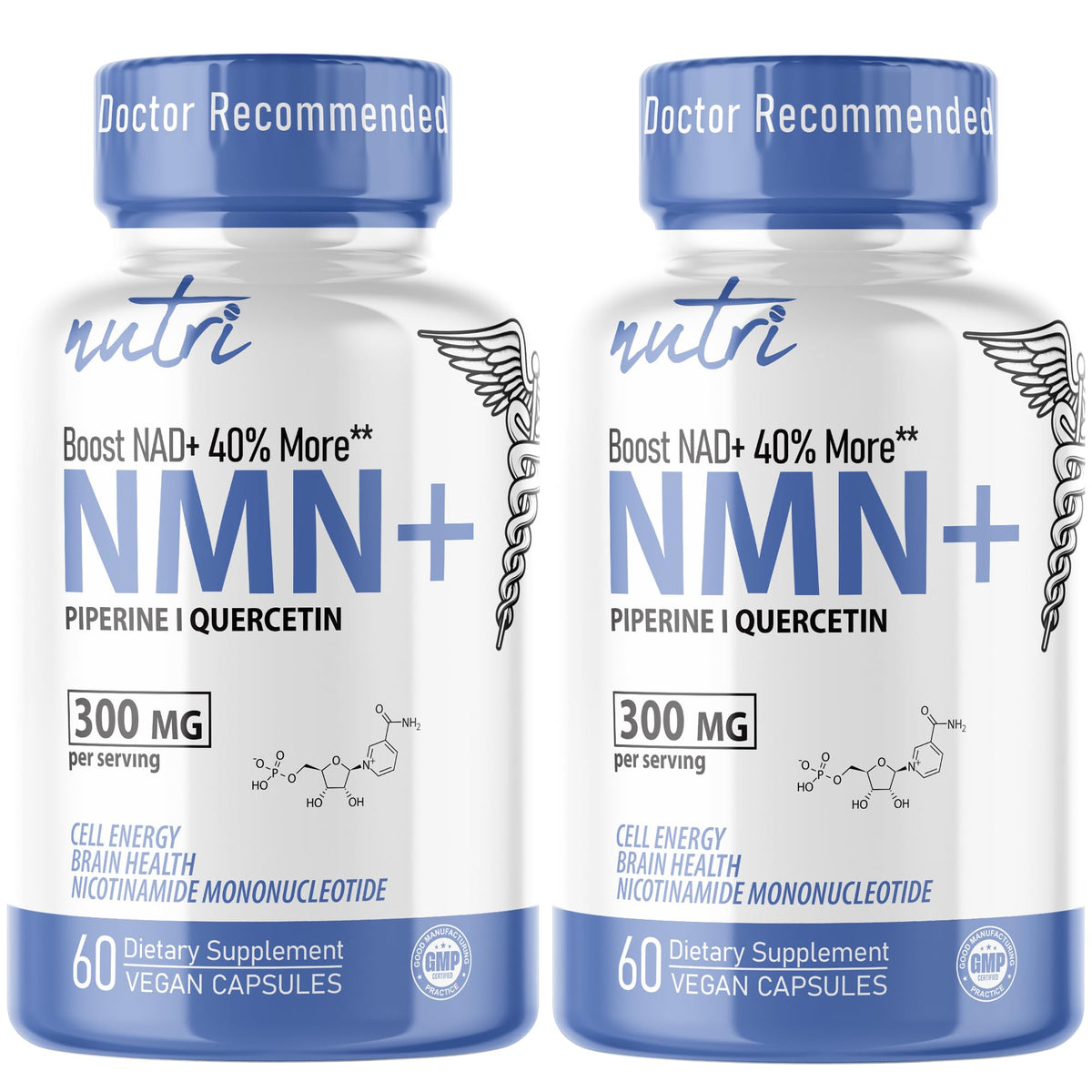 Nature's Fusions Complément Alimentaire NMN 300mg, paquet de 120 gélules