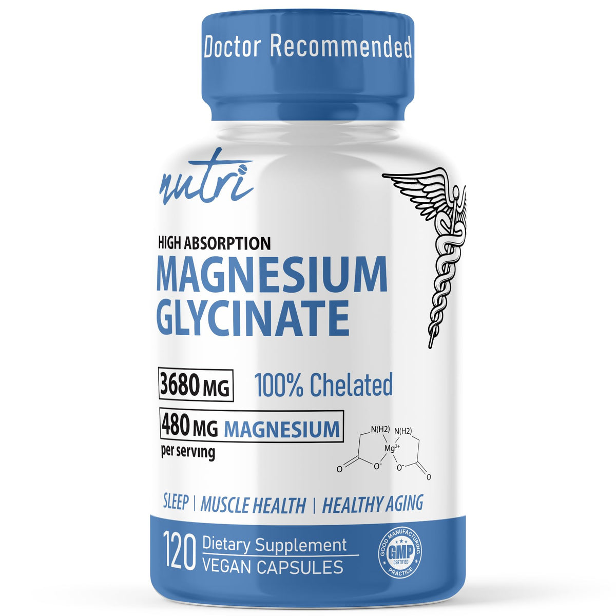 Nature's Fusions Magnésium Glycinate 480mg vue de face