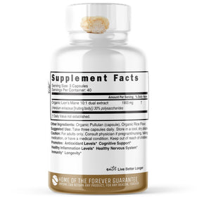 Nature's Fusions Melena de Lion 1900mg étiquette du flacon