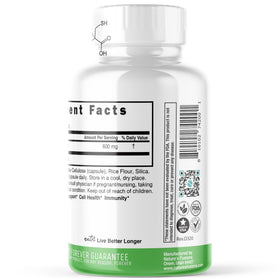 Nature's Fusions N-Acetyl Cysteine 600mg côté du produit