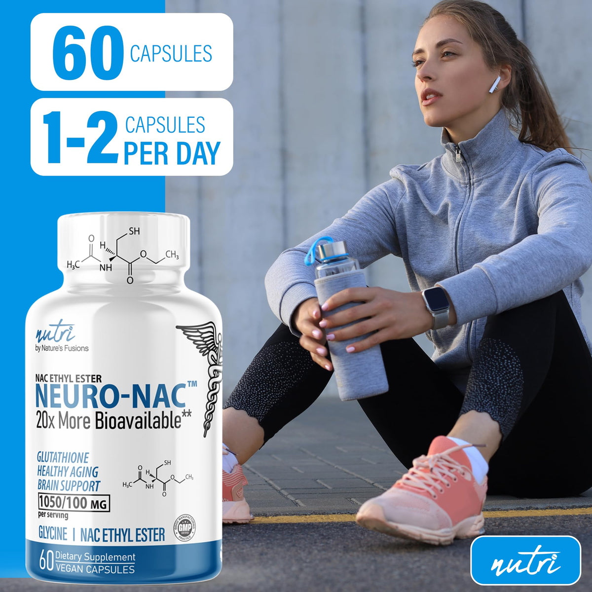 Nature's Fusions NAC N-Acetyl Cystéine Éthyle Ester 600mg - présentation des capsules