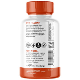 Nature's Fusions Nutri Fisetin 500mg dosage avec verre d'eau