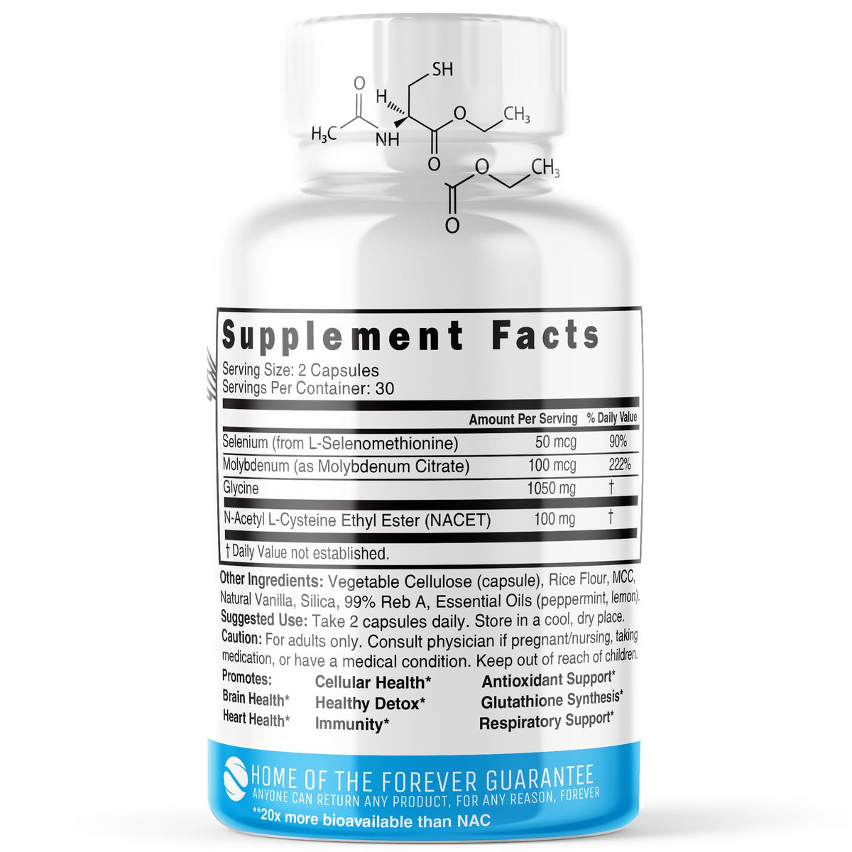 Nature's Fusions Nutri GlyNAC-ET N-Acetyl Cysteine 60 Caps with a measuring spoon
