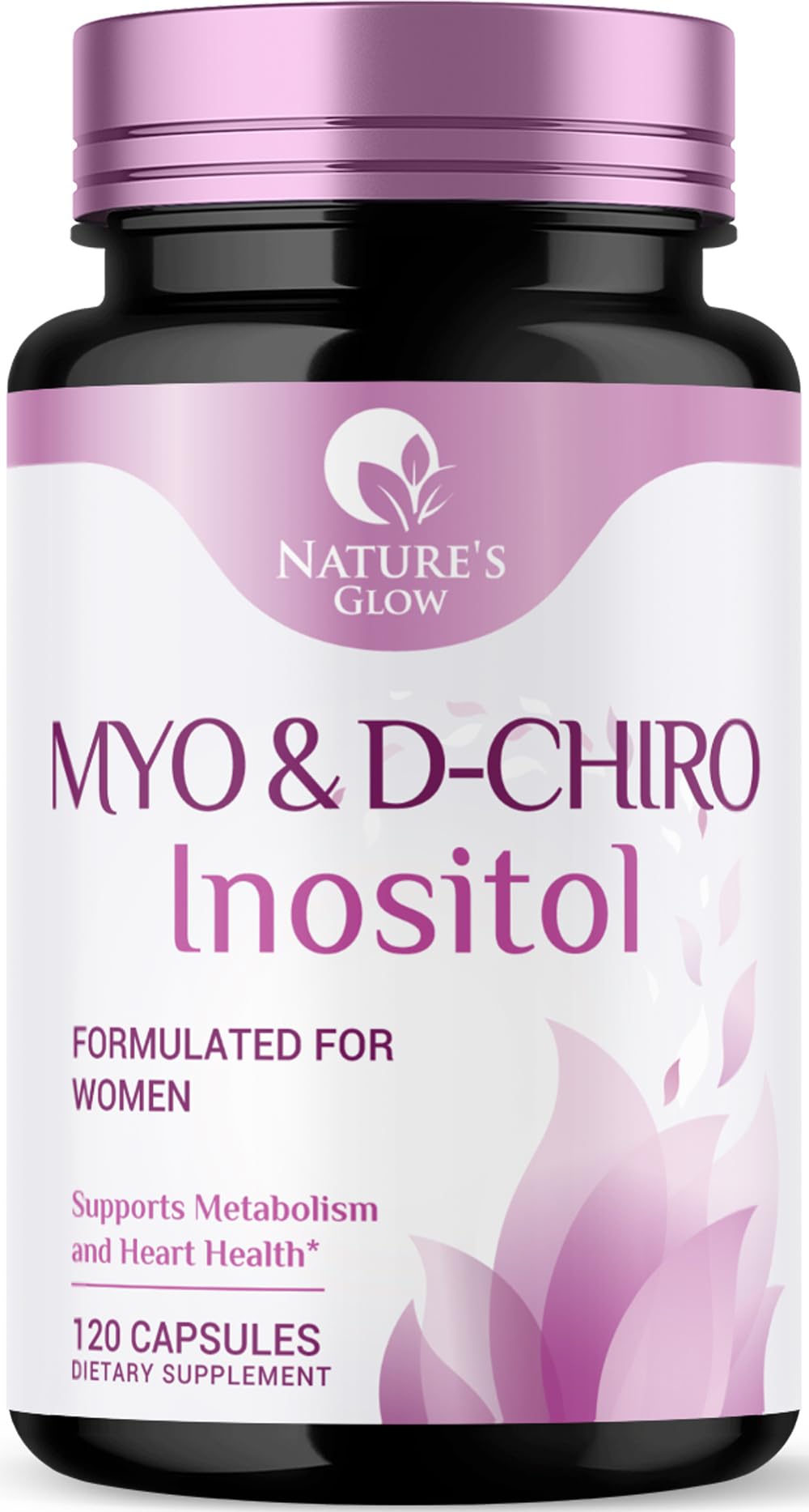 Nature's Glow Myo-Inositol & D-Chiro Inositol 1025mg 120 capsules front view