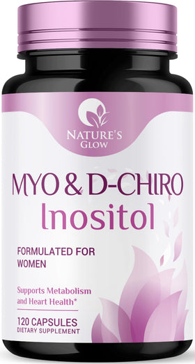 Nature's Glow Myo-Inositol & D-Chiro Inositol 1025mg 120 capsules front view