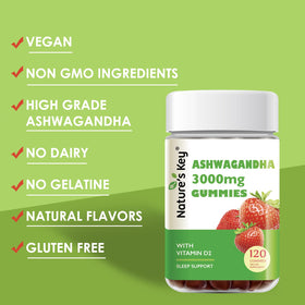 Nature's Key Ashwagandha Gummies sur une table