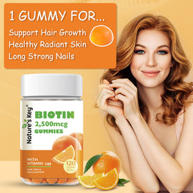 Nature's Key Gélules de Biotine 120 Gummies Orange côté