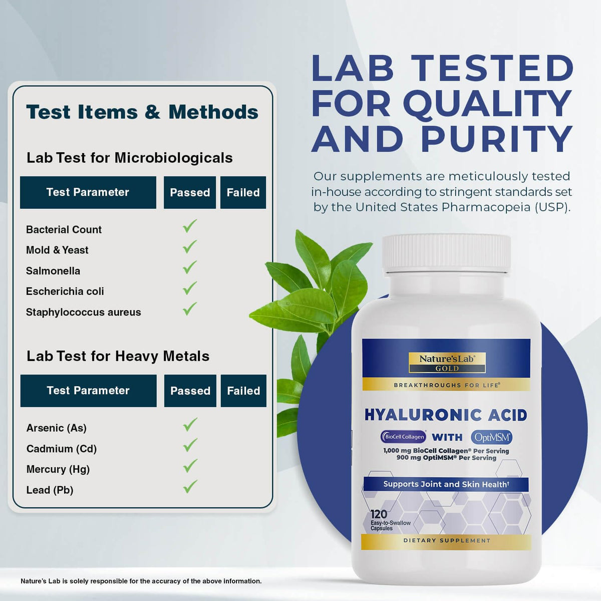 Nature's Lab Acide Hyaluronique avec collation saine