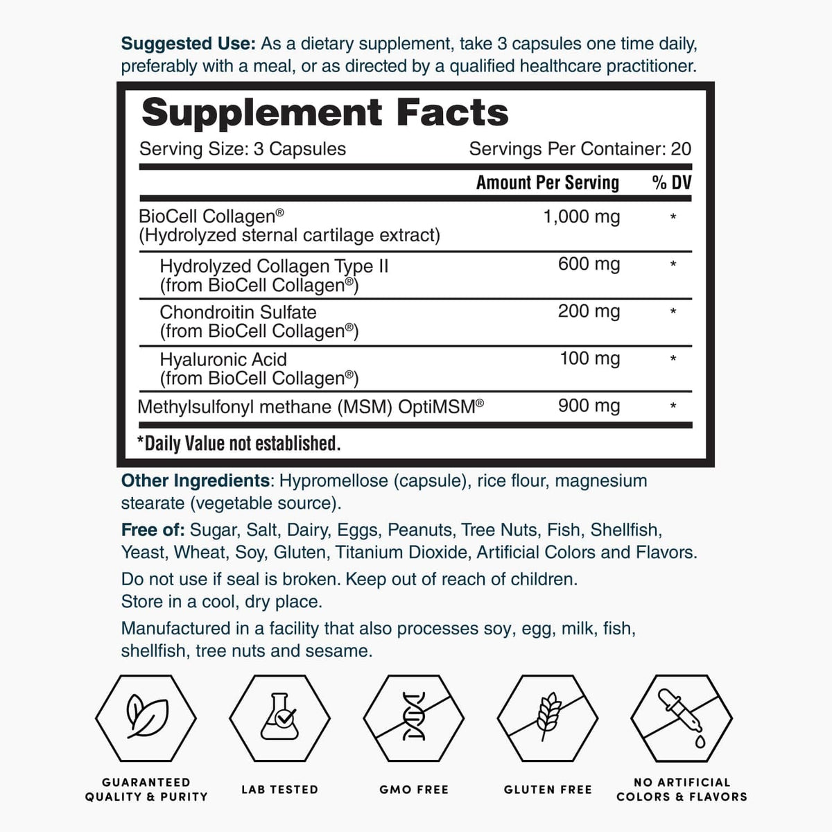 Nature's Lab Acide Hyaluronique capsules sur une table