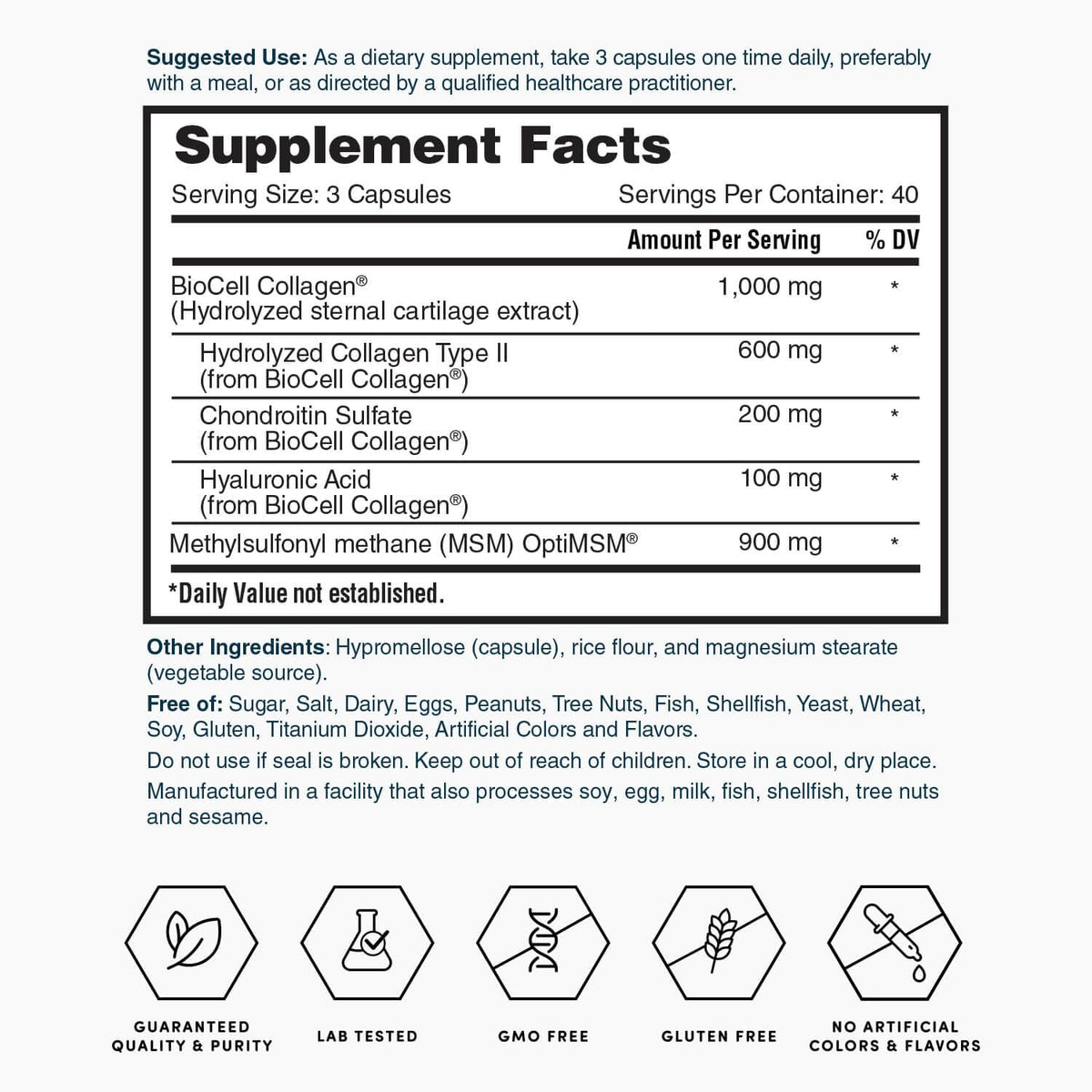 Nature's Lab Acide Hyaluronique ouvert pour montrer les capsules