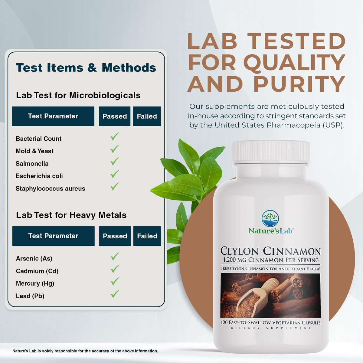 Nature's Lab Ceylon Cinnamon 1 200 mg ingrédients