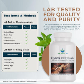 Nature's Lab Ceylon Cinnamon 1 200 mg ingrédients