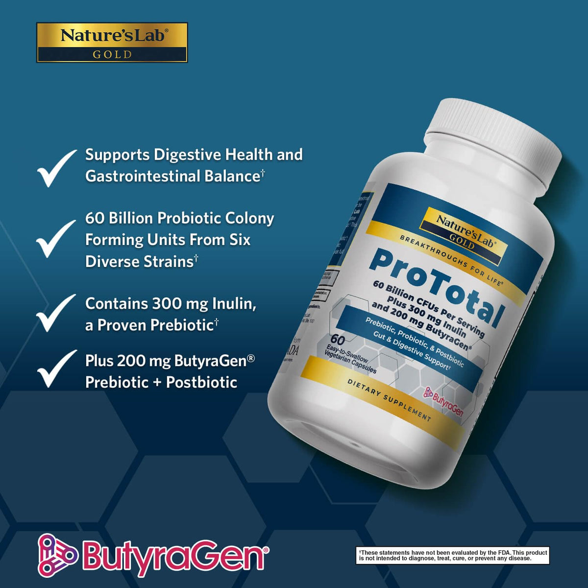 Nature's Lab ProTotal 60 Milliards CFU Probiotique capsules