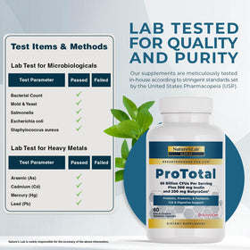 Nature's Lab ProTotal 60 Milliards CFU Probiotique étiquette