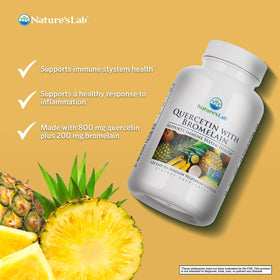 Nature's Lab Quercetin Bromelain bottle side view