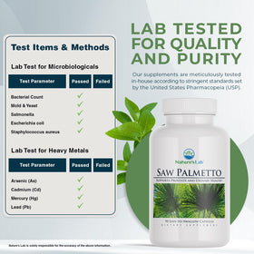 Nature's Lab Saw Palmetto 450mg, vue latérale