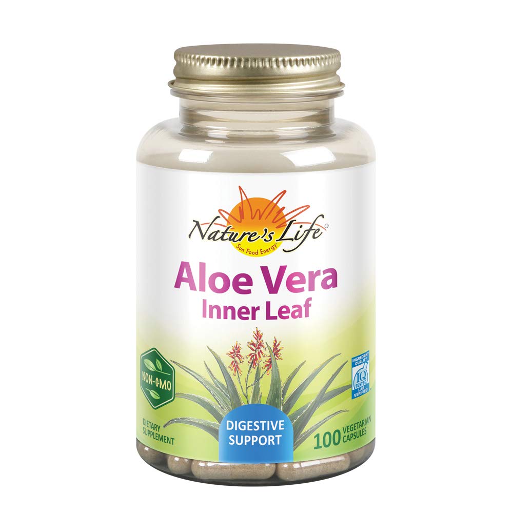Nature's Life Aloe Vera Inner Leaf 255mg 100 Veg Caps front view