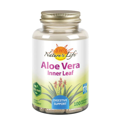 Nature's Life Aloe Vera Inner Leaf 255mg 100 Veg Caps front view
